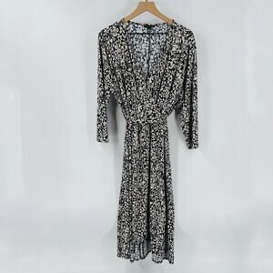 Lane Bryant Black White Floral Wrap Maxi Dress Women’s Plus Size 18/20